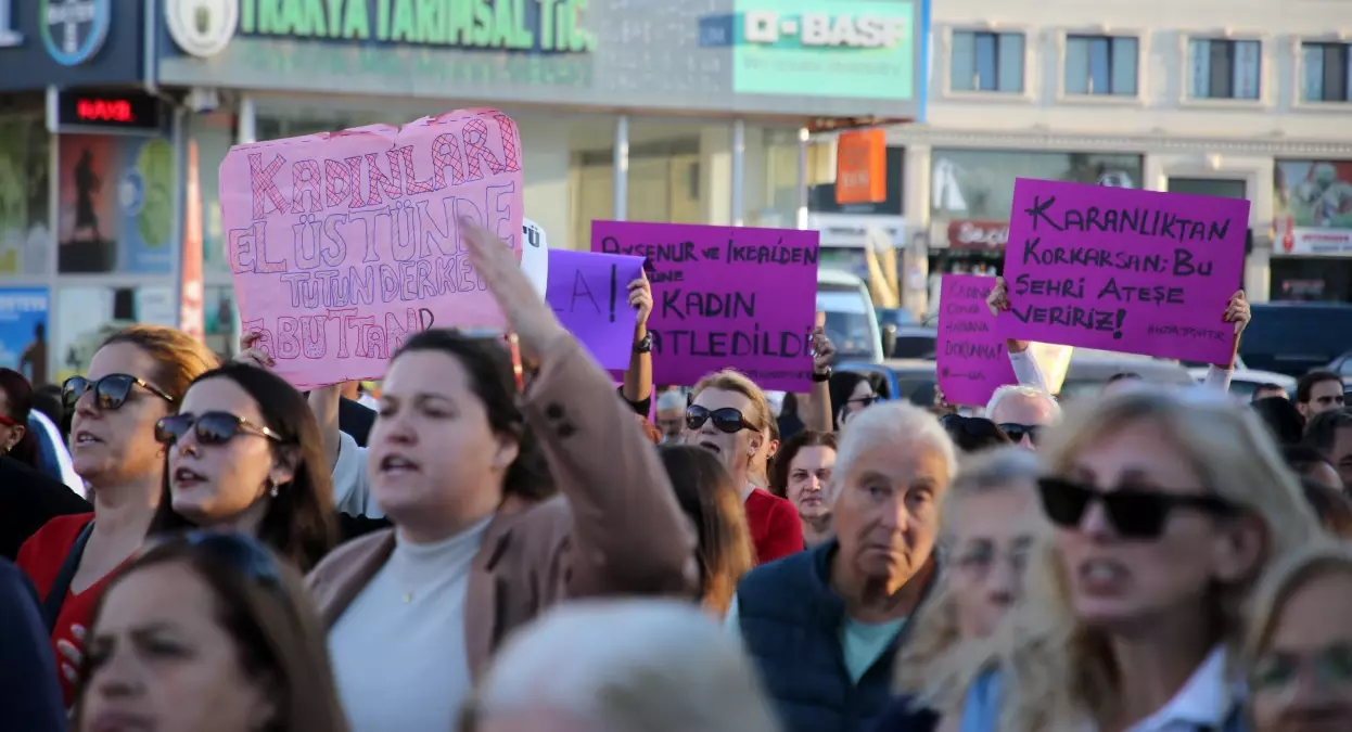 Keşan’da Kadınlardan Şiddet Protestosu