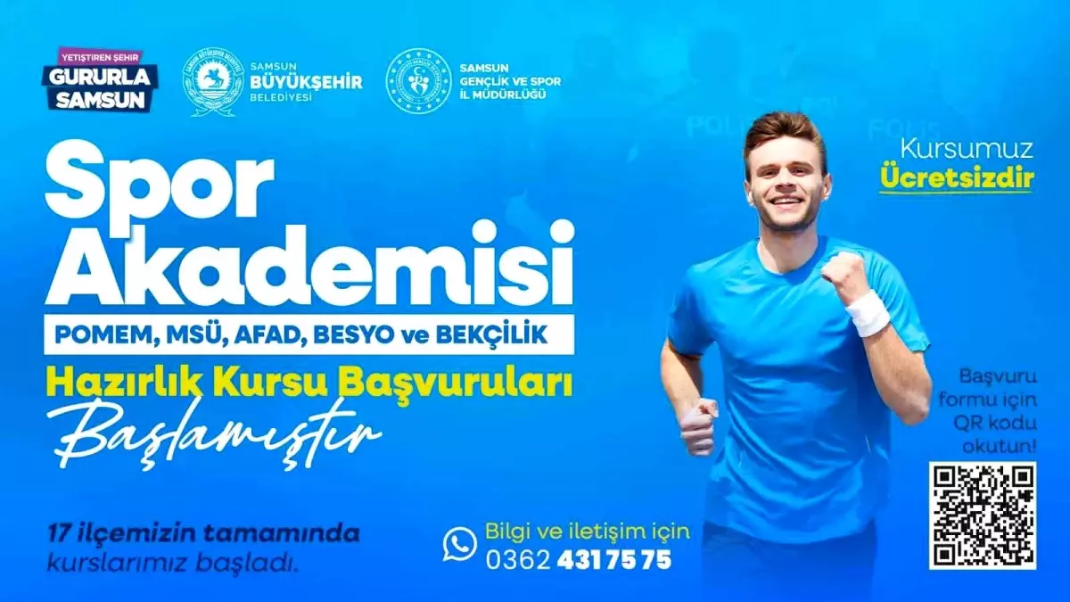 Samsun’da Gençler için Spor Akademisi Hazırlık Kursu Başvuruları Başladı