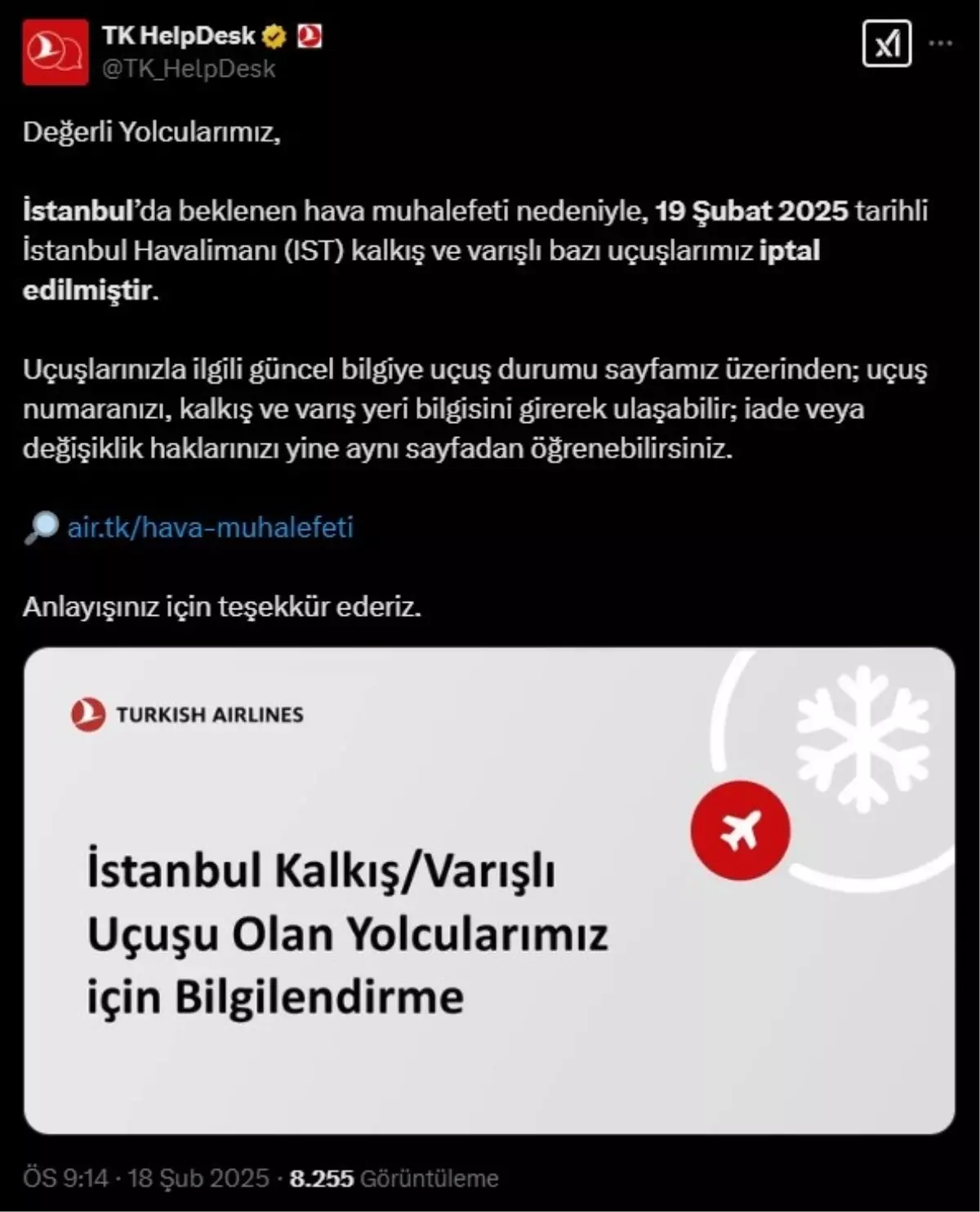 İstanbul’da Olumsuz Hava Koşulları Nedeniyle Uçuşlar İptal